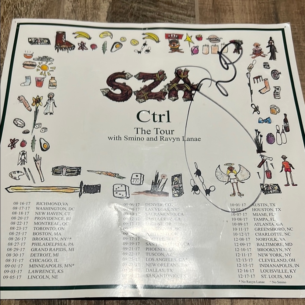 SZA Ctrl Tour Poster